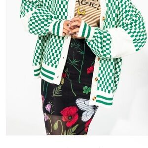 Dressed in LALA Green and White Checkered Jacket